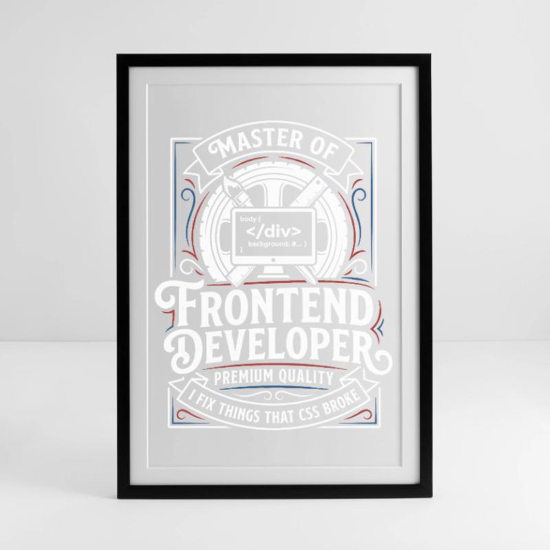 Frontend Master: CSS HTML Art Framed poster (49 × 69 cm)
