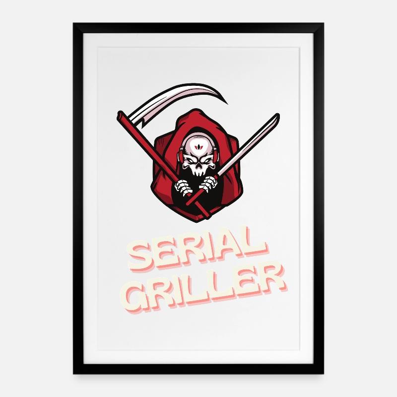 Serial Griller - Framed poster (49 × 69 cm) - black