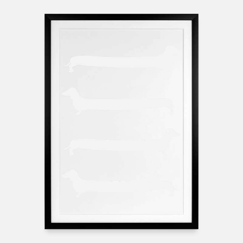 Dackel Leiter - Gerahmtes Poster (49 × 69 cm) - Schwarz