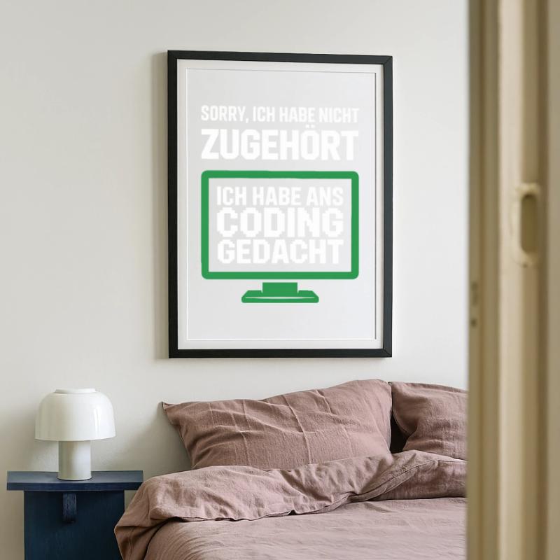 Affichage de la pensée de codage Affiche encadrée (49 × 69 cm)