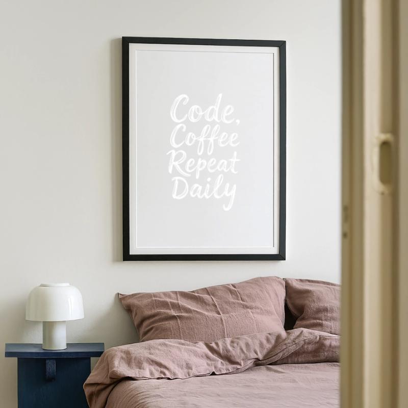 Code Schlaf Debug Wiederholungsprogramm Shirt Gerahmtes Poster (49 × 69 cm)