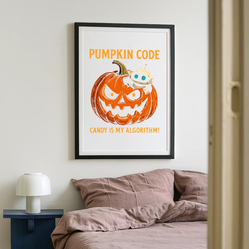 Pumpkin Code : Candy est mon algorithme ! Affiche encadrée (49 × 69 cm)