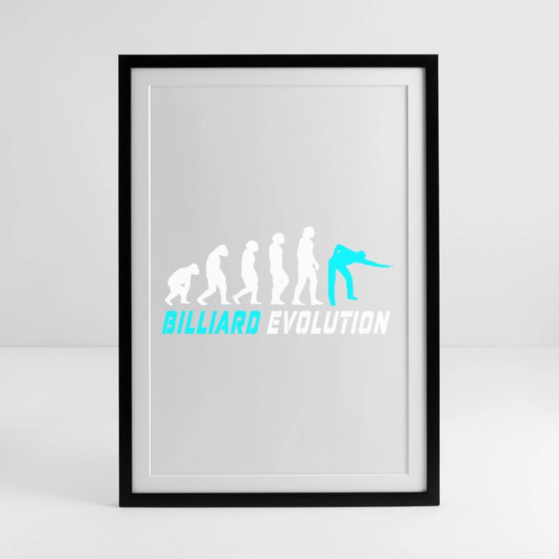 Billiard evolution design / gift idea Framed poster (49 × 69 cm)