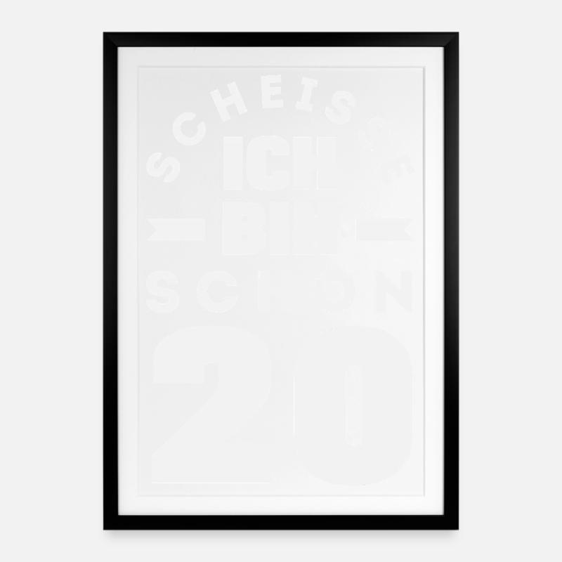 Drôle de cadeau d’anniversaire 20 ans - Affiche encadrée (49 × 69 cm) - noir