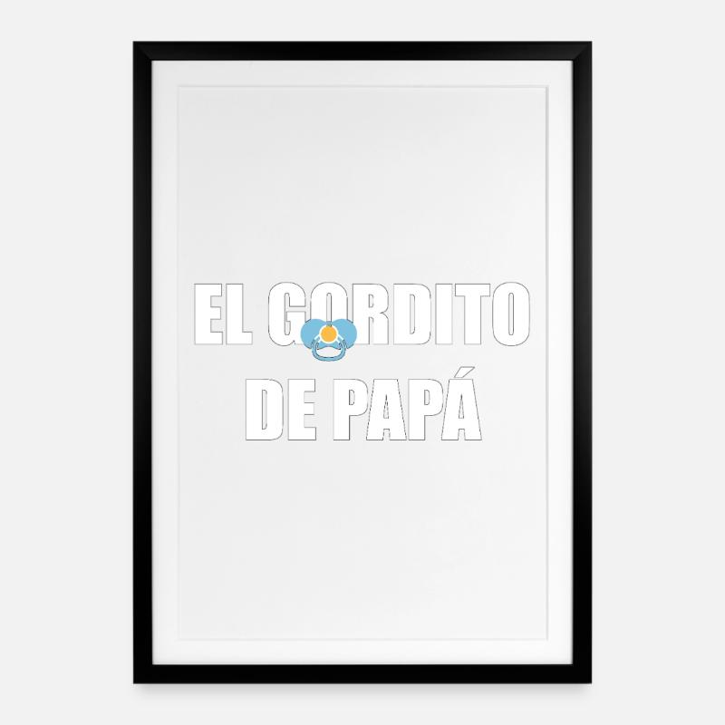 Daddy's Chubby in WHITE - Framed poster (49 × 69 cm) - black