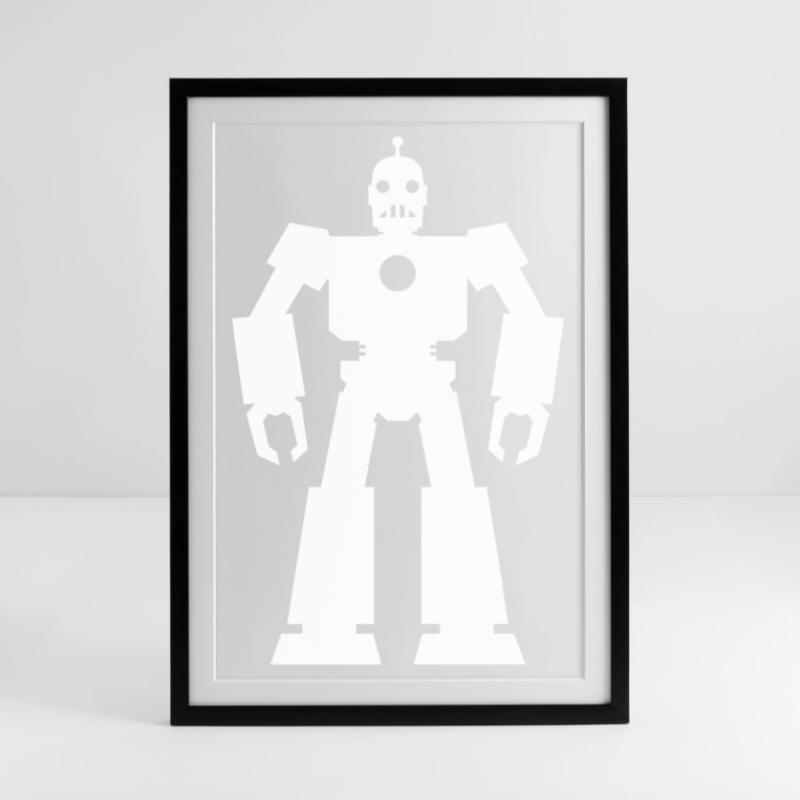 Roboter – KI Technik Sci-Fi Nerd Design Gerahmtes Poster (49 × 69 cm)