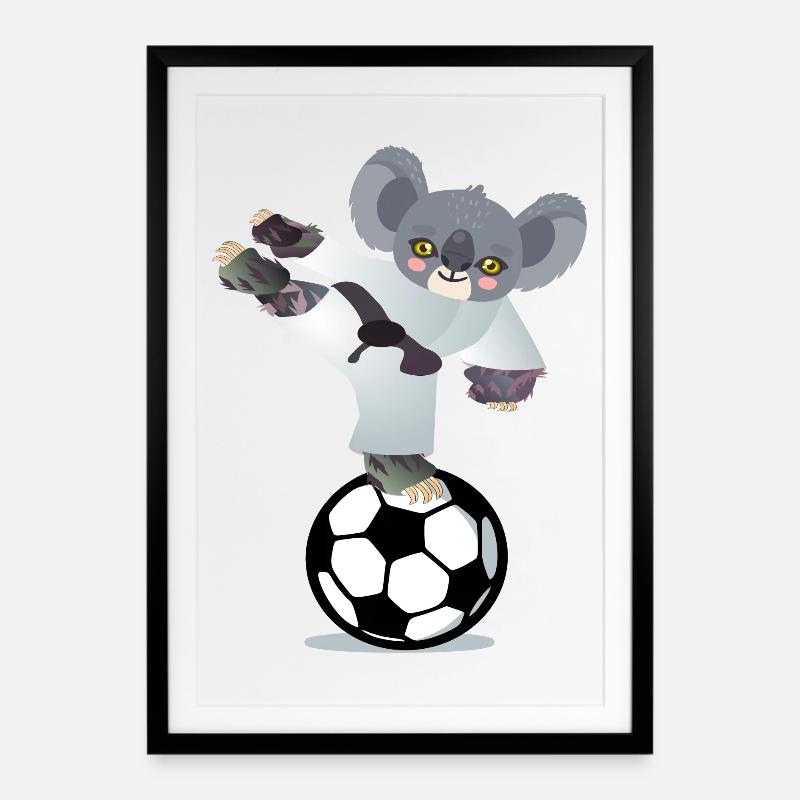 SOCCER PLAYER JUDO KARATE ATHLETE - Framed poster (49 × 69 cm) - black
