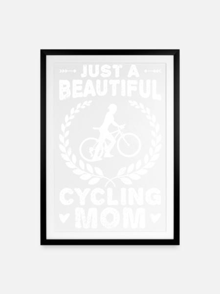 Fahrradfahrer Mutter - Gerahmtes Poster (49 × 69 cm) - Schwarz