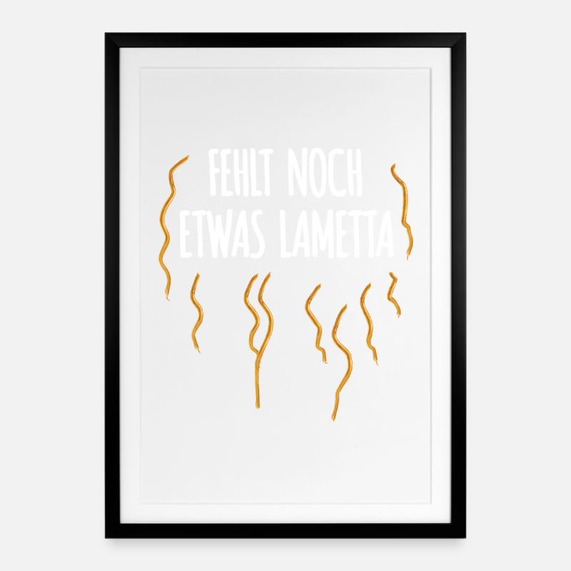 Fehlt Noch Etwas Lametta - Gerahmtes Poster (49 × 69 cm) - Schwarz