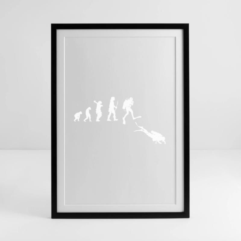 Illustration de l’évolution du progrès humain Affiche encadrée (49 × 69 cm)