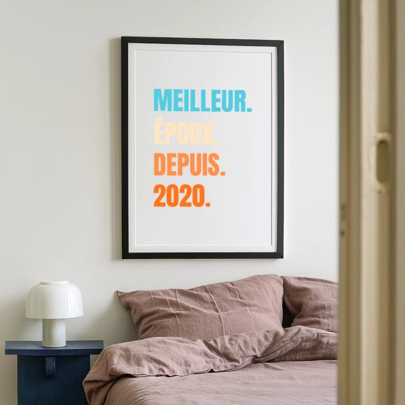 Bester Ehemann seit 2020 Geschenk-Ehemann Gerahmtes Poster (49 × 69 cm)