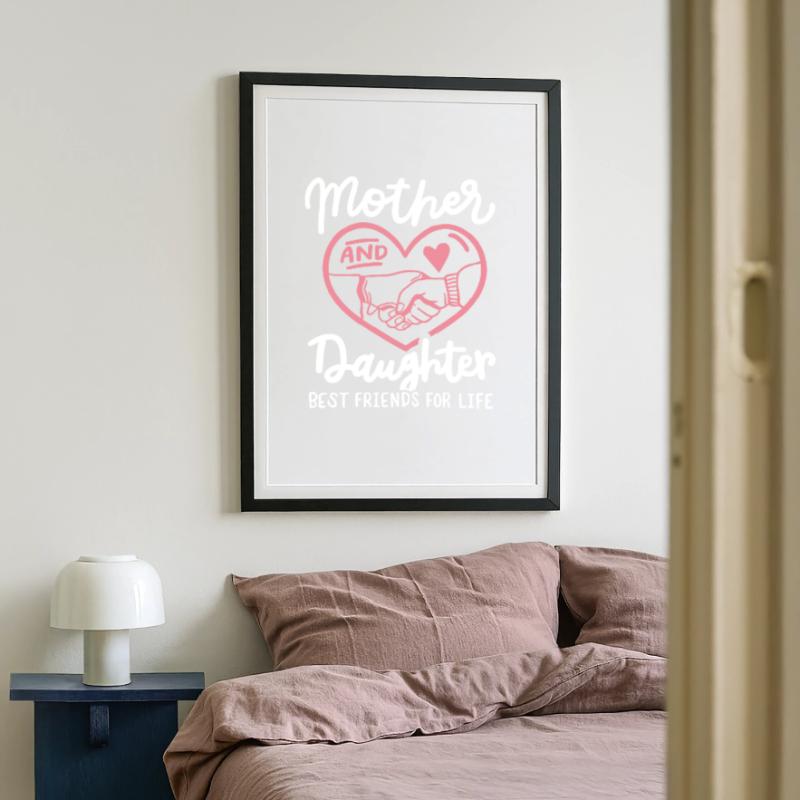 Mutter Tochter Muttertag Gerahmtes Poster (49 × 69 cm)