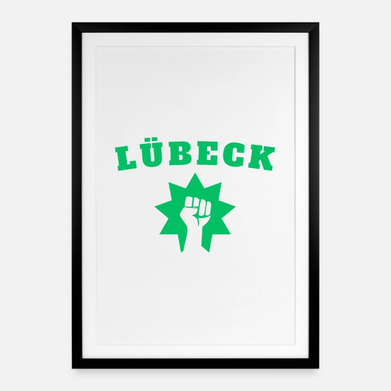 Lübeck - Framed poster (49 × 69 cm) - black