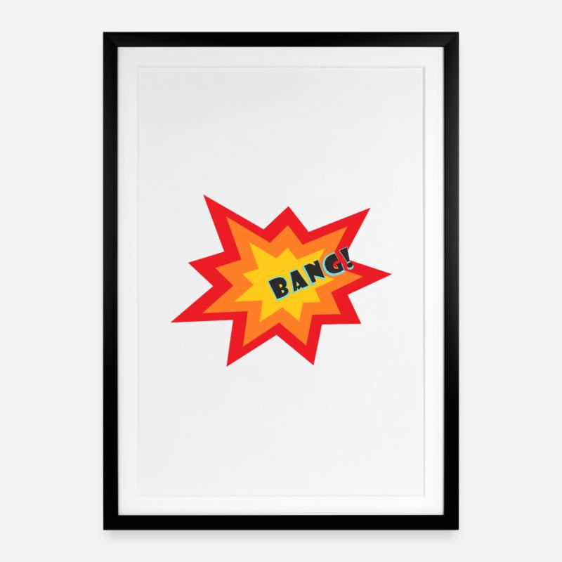 Sternexplosion - Gerahmtes Poster (49 × 69 cm) - Schwarz