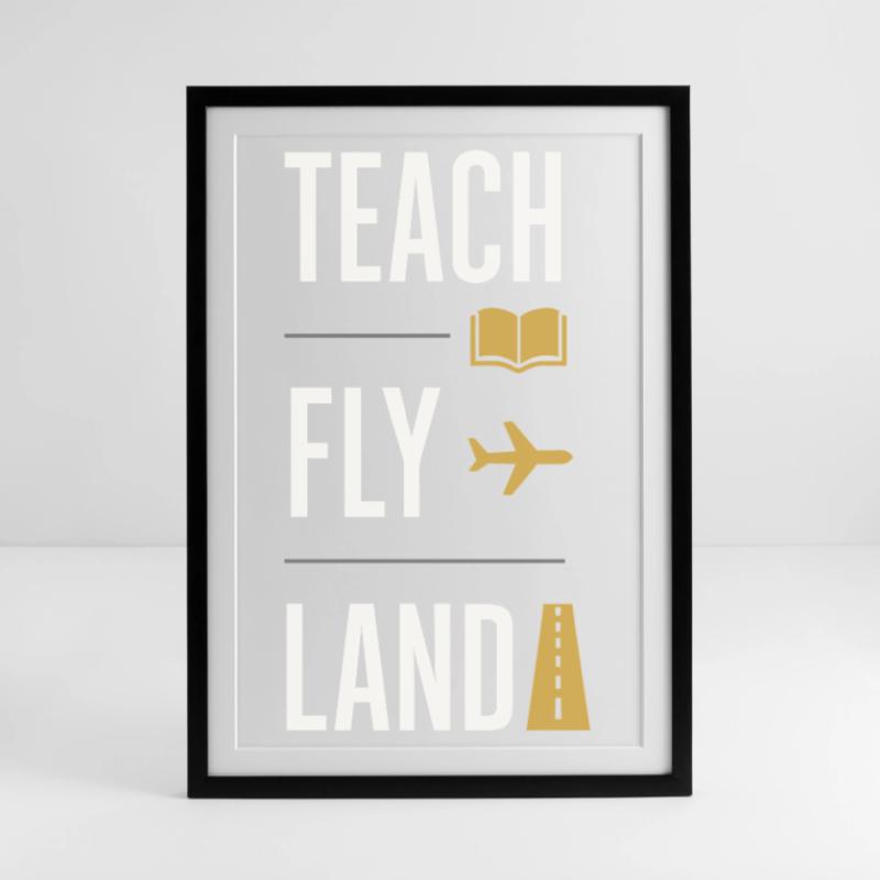 Flight Instructor Cfi Pilot Aviation Instructor Framed poster (49 × 69 cm)