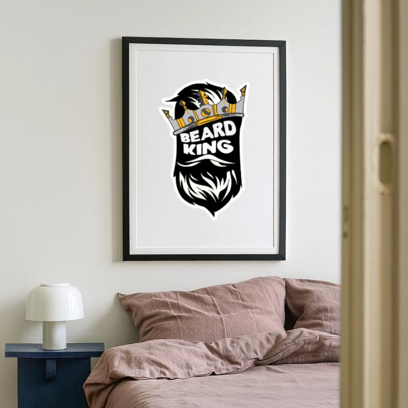 Bart Männlichkeit Statement Bartfrisur Bartträger Gerahmtes Poster (49 × 69 cm)