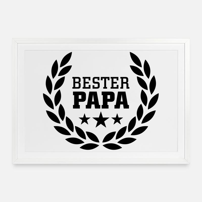 Bester Papa - Gerahmtes Poster (69 × 49 cm) - Weiß