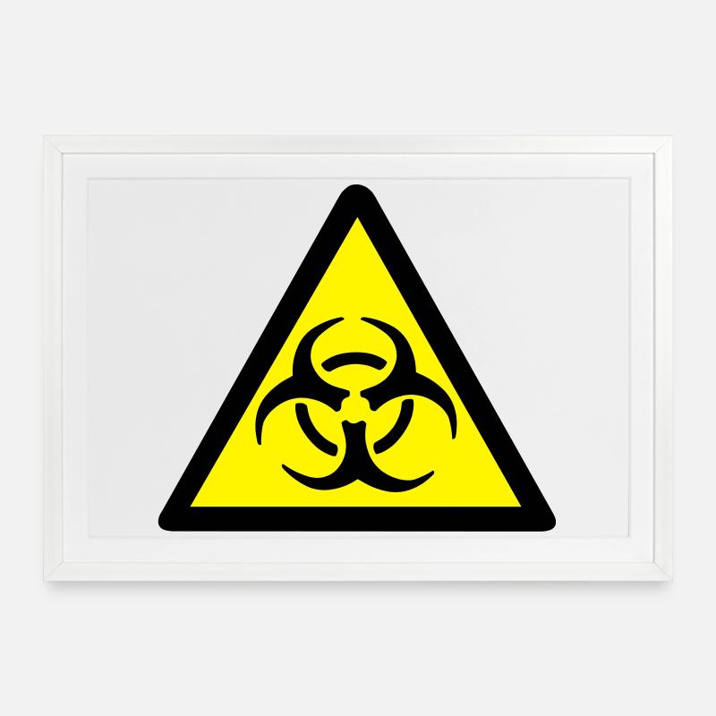 Biohazard Warnung - Gerahmtes Poster (69 × 49 cm) - Weiß