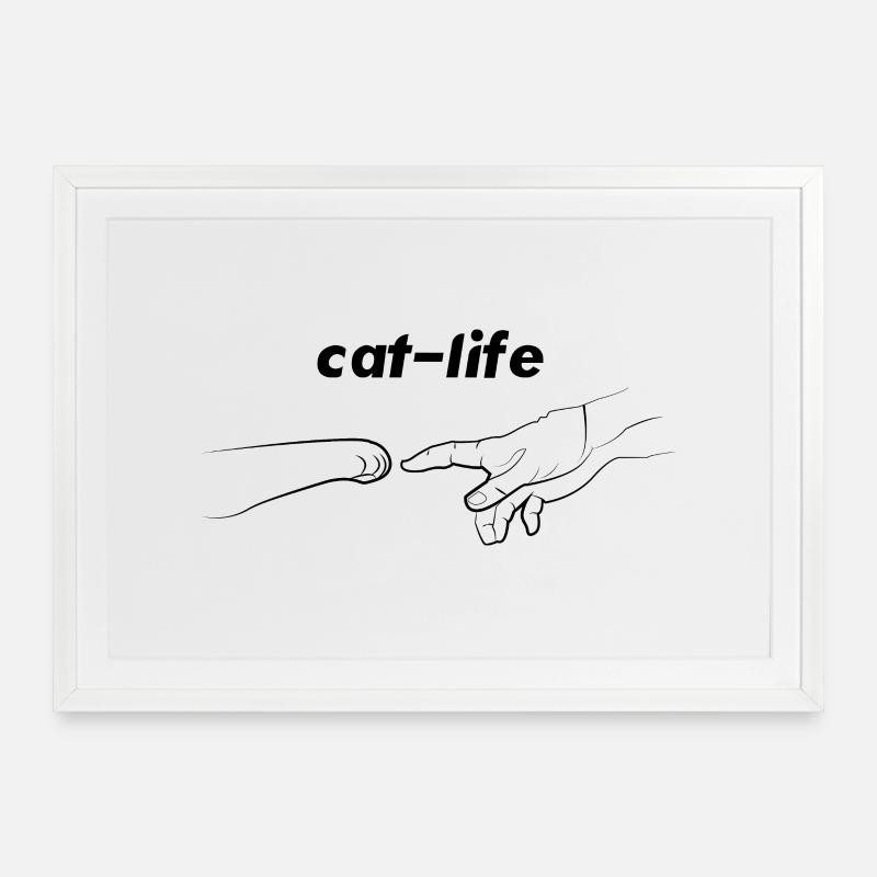 Cat Life - Framed poster (69 × 49 cm) - white
