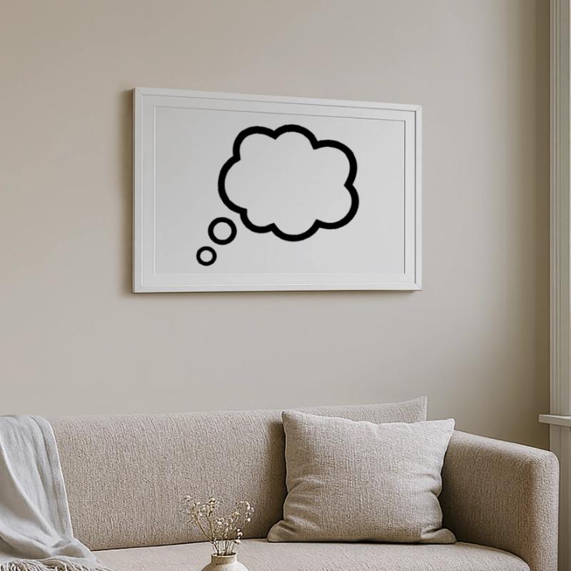 Thinking Bubble Comic Thought Bubble Bubble Thoughts Framed poster (69 × 49 cm)