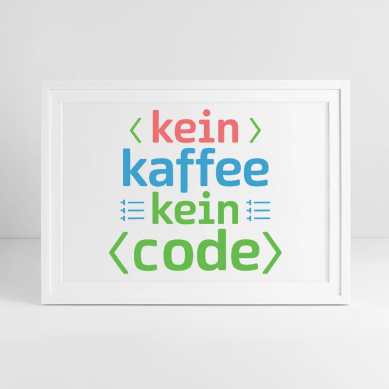 No Coffee No Code Programmer Computer Scientist Framed poster (69 × 49 cm)