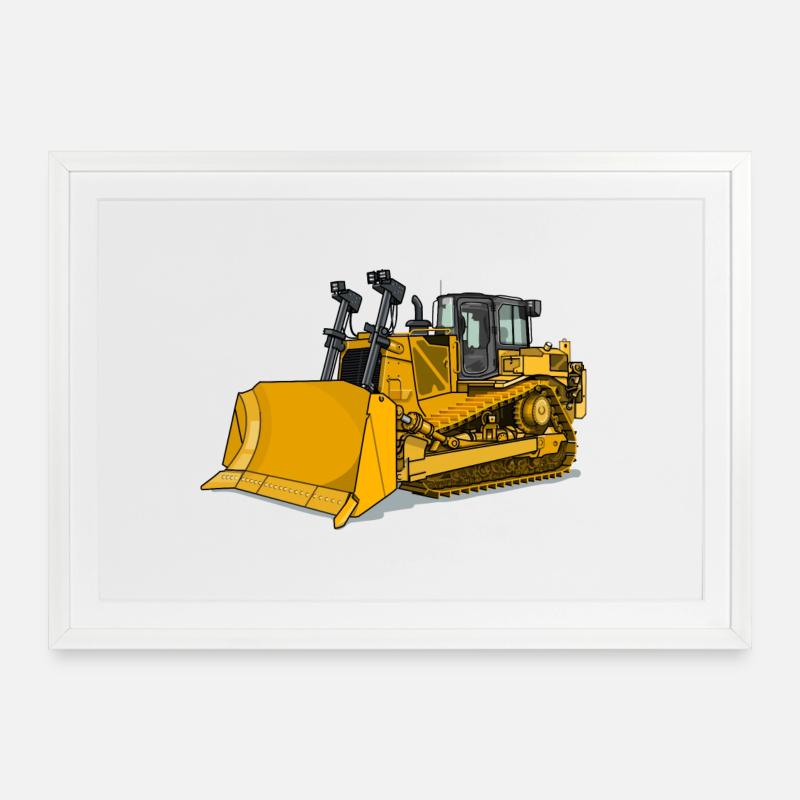 Bulldozer, Bulldozer - Framed poster (69 × 49 cm) - white