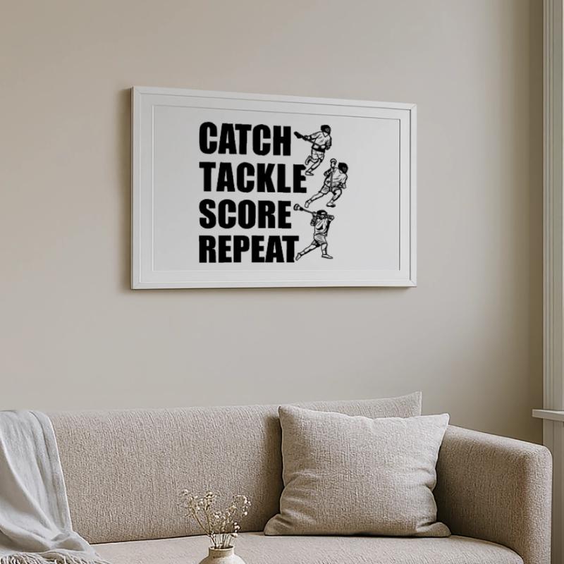 Attraper, plaquer, pointer, répéter Affiche encadrée (69 × 49 cm)
