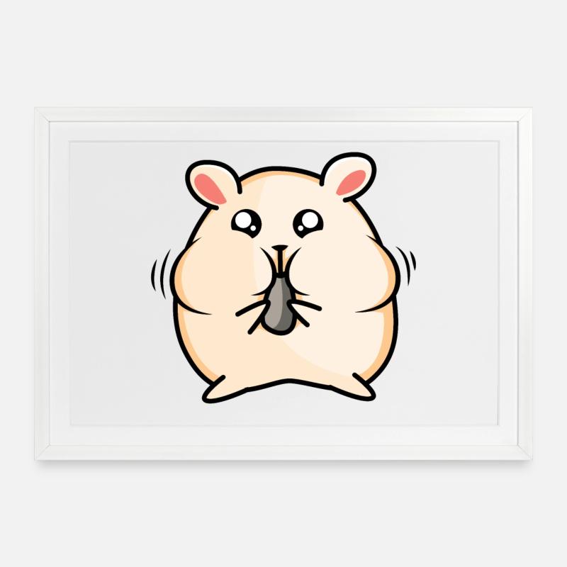 Hamster design - Framed poster (69 × 49 cm) - white
