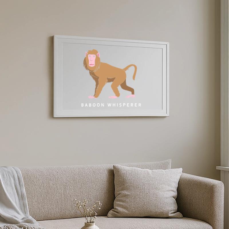 Baboon Baboon Primate Monkey Monkey Framed poster (69 × 49 cm)