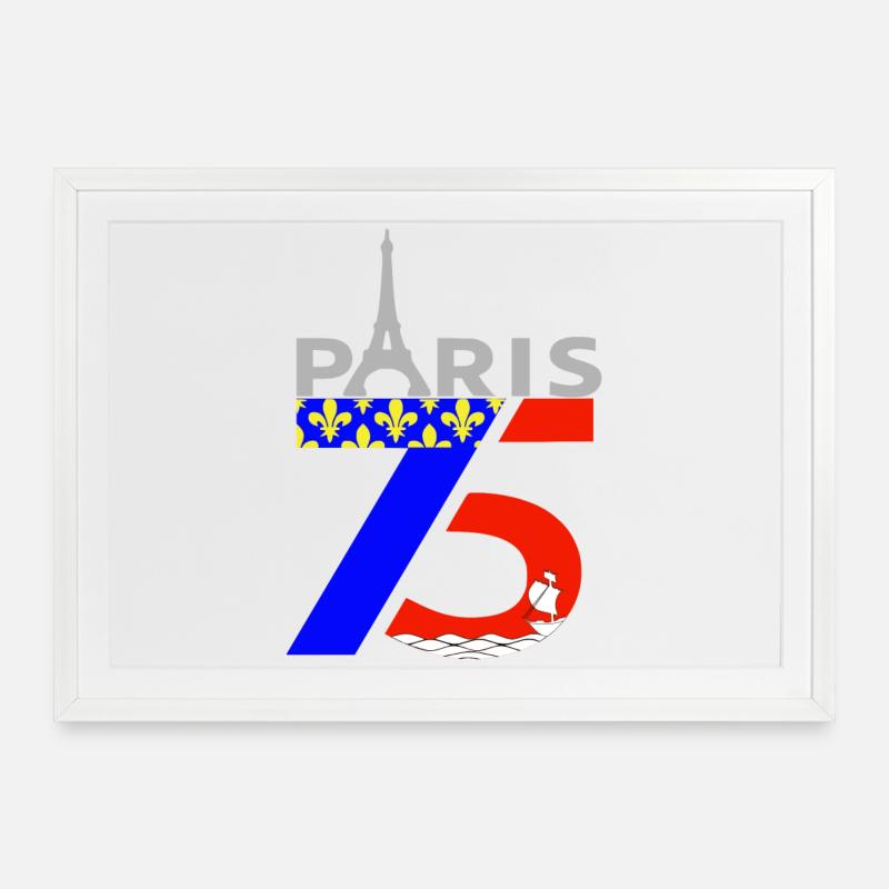 Paris - Affiche encadrée (69 × 49 cm) - blanc