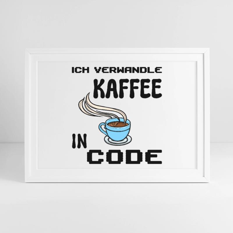 Coden Computerfreak Developer Statement Nerd Gerahmtes Poster (69 × 49 cm)