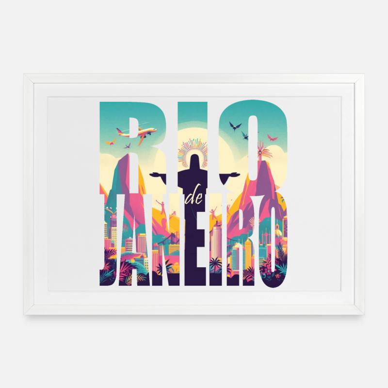 CARNAVAL DE RIO - Affiche encadrée (69 × 49 cm) - blanc