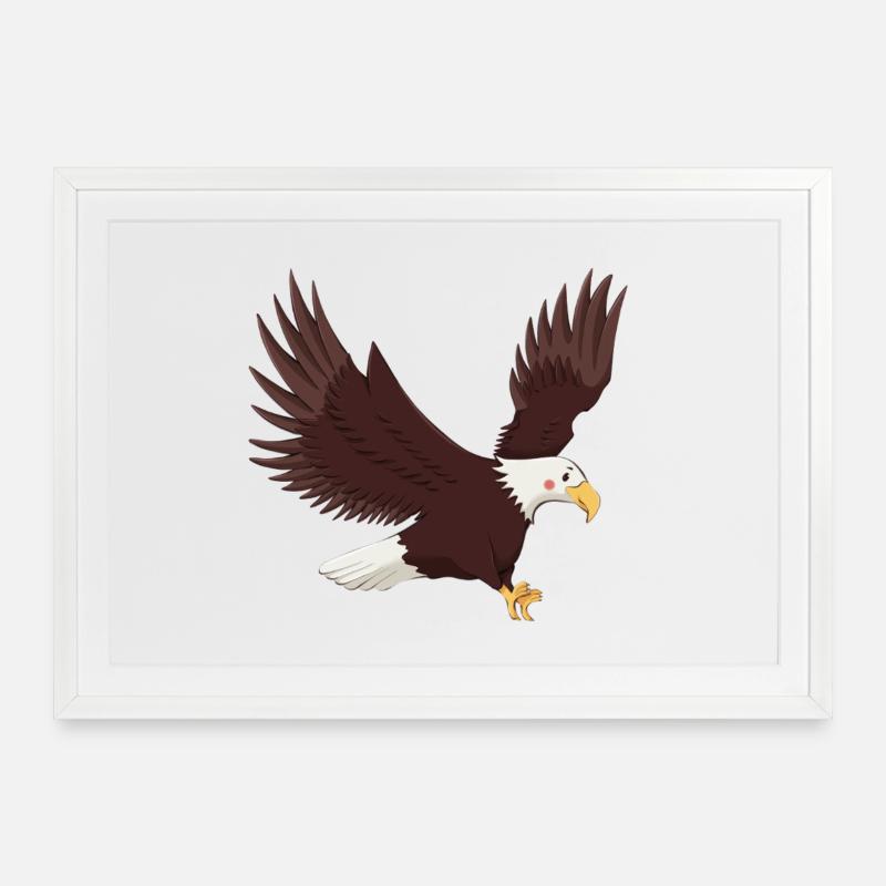 Eagle - Framed poster (69 × 49 cm) - white
