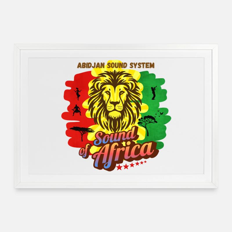 ABIDJAN SOUNDSYSTEM - Gerahmtes Poster (69 × 49 cm) - Weiß