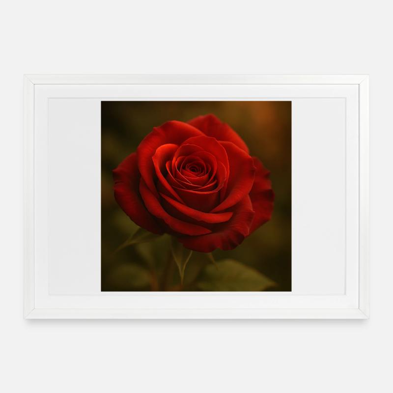 Nature - Fleurs - Rose - Affiche encadrée (69 × 49 cm) - blanc