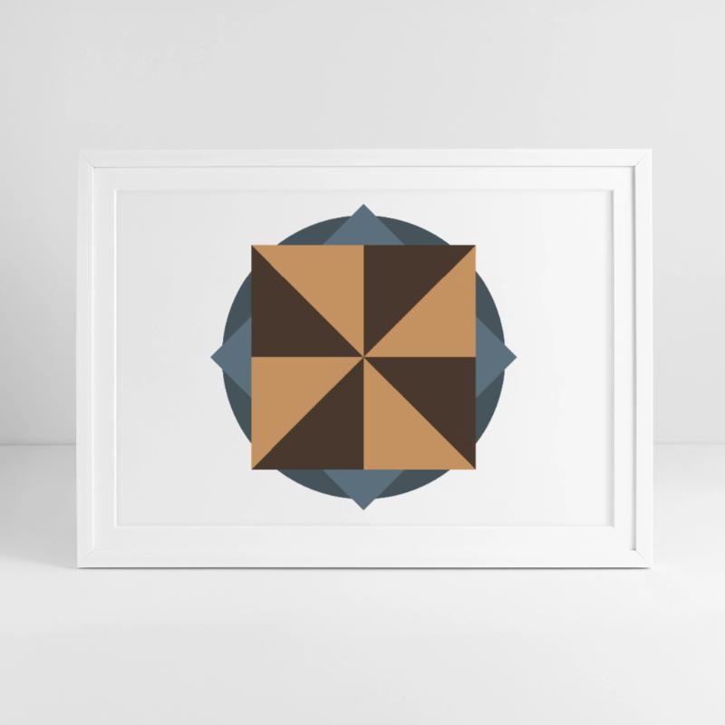 PYRAMID CORE GEOMETRY | Basic Shapes Artwork Framed poster (69 × 49 cm)