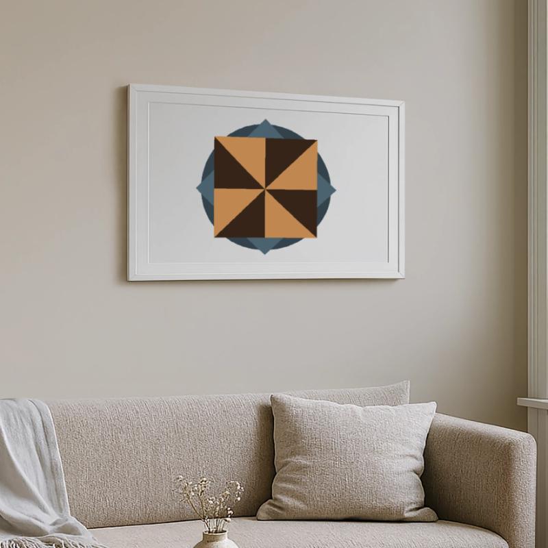 PYRAMID CORE GEOMETRY | Basic Shapes Artwork Framed poster (69 × 49 cm)