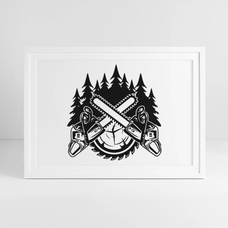 Chainsaws Framed poster (69 × 49 cm)
