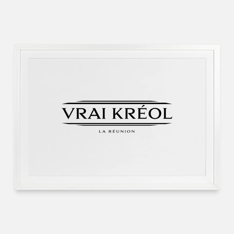 Vrai Kréol Version Noir - Affiche encadrée (69 × 49 cm) - blanc