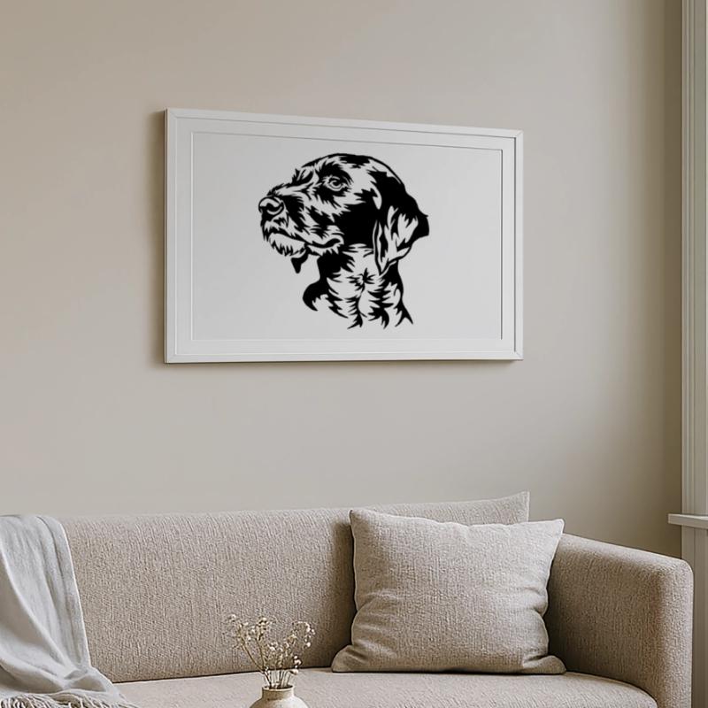 German Wirehaired Pointer head Framed poster (69 × 49 cm)