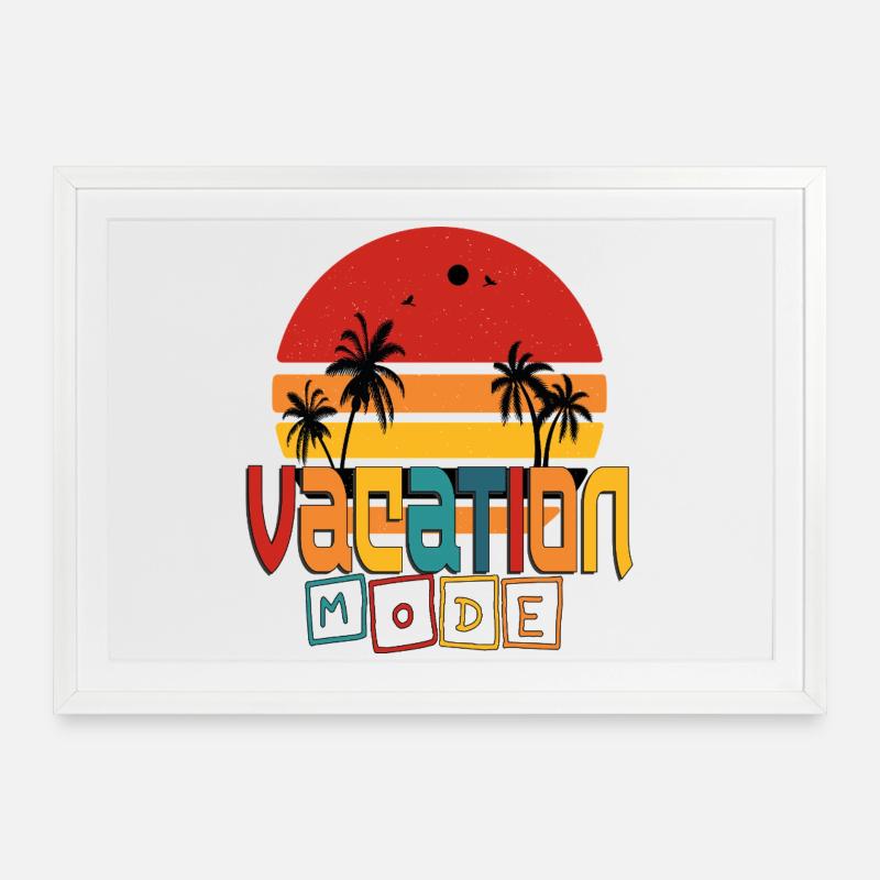VacationMode - Framed poster (69 × 49 cm) - white