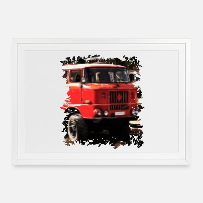 W50 Fire Truck - Framed poster (69 × 49 cm) - white