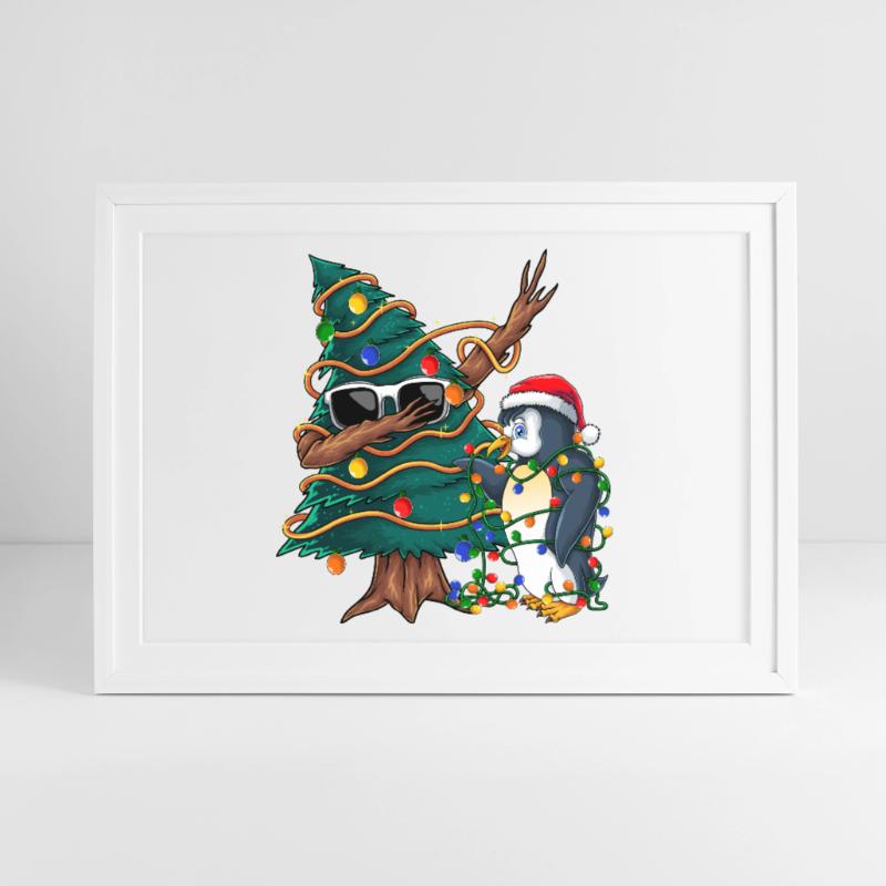 Arbre de Noël Dapping - Pull de Noël Dapping Affiche encadrée (69 × 49 cm)