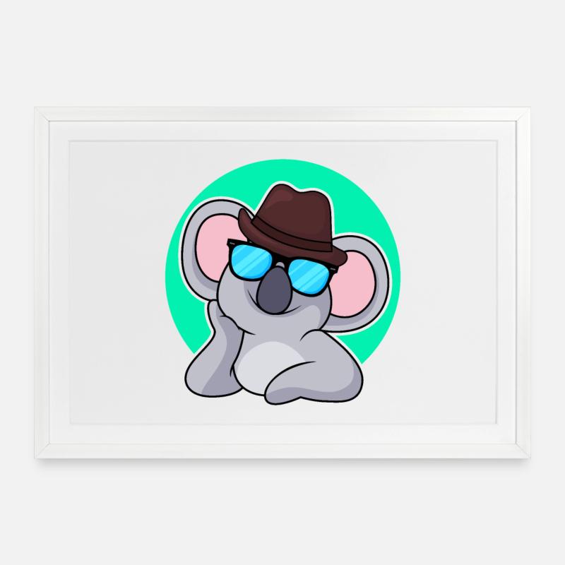Détective Koala - Affiche encadrée (69 × 49 cm) - blanc