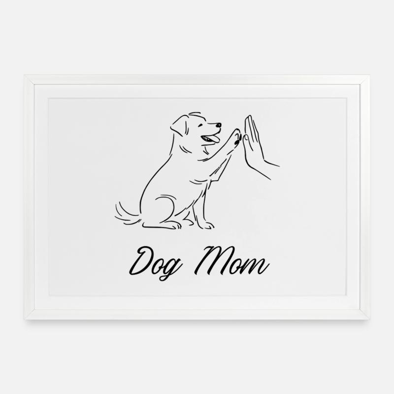 Maman chien - Affiche encadrée (69 × 49 cm) - blanc