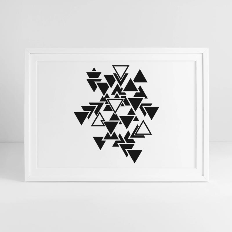 Triangles graphic pattern Framed poster (69 × 49 cm)