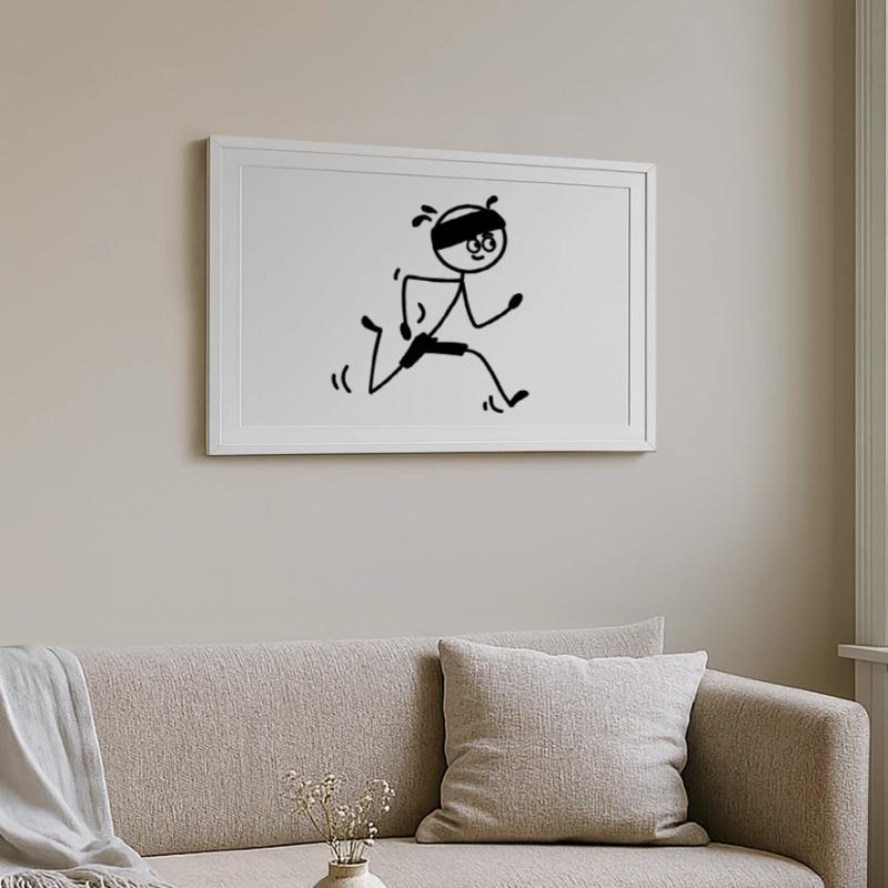 Läufer jung oder Mann mit Schweißband Gerahmtes Poster (69 × 49 cm)