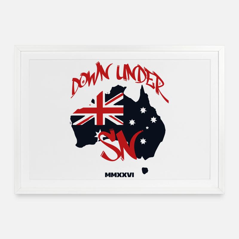 Logo Australia - Framed poster (69 × 49 cm) - white