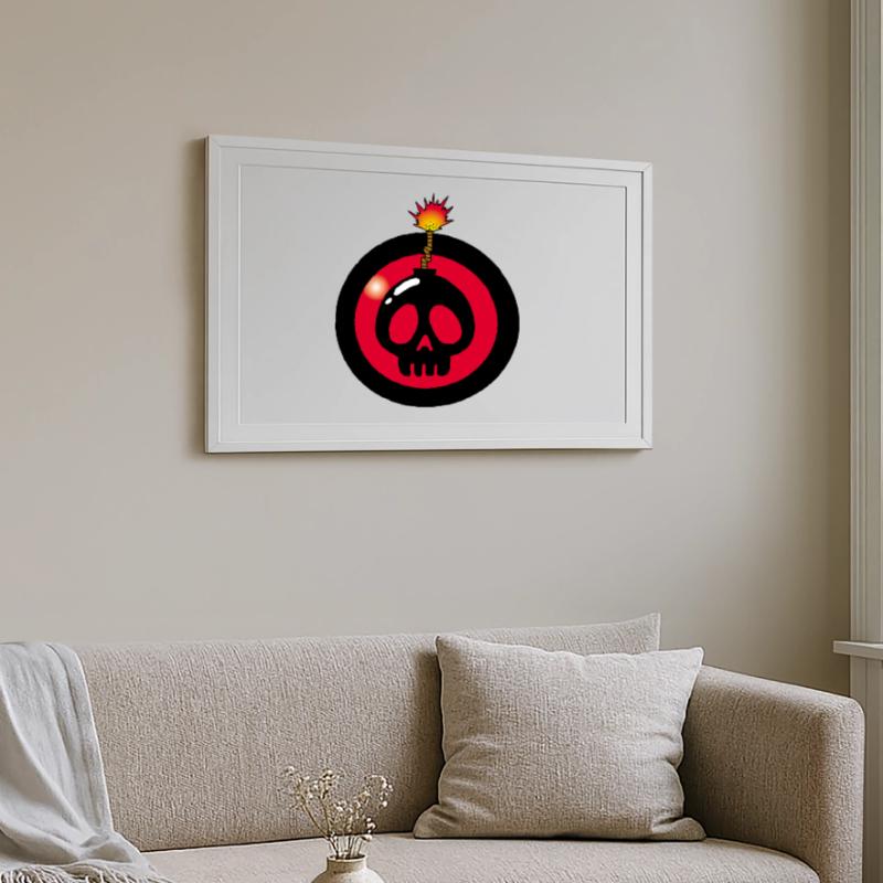 Exploding Skull Framed poster (69 × 49 cm)
