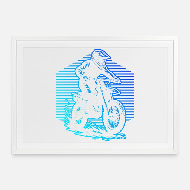 Simple Motocross Idea for Motocross - Framed poster (69 × 49 cm) - white